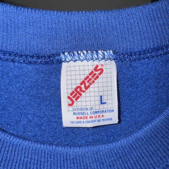 Vintage 80s NWT Jerzees Blue Crewneck Size Large - Picture 3 of 4
